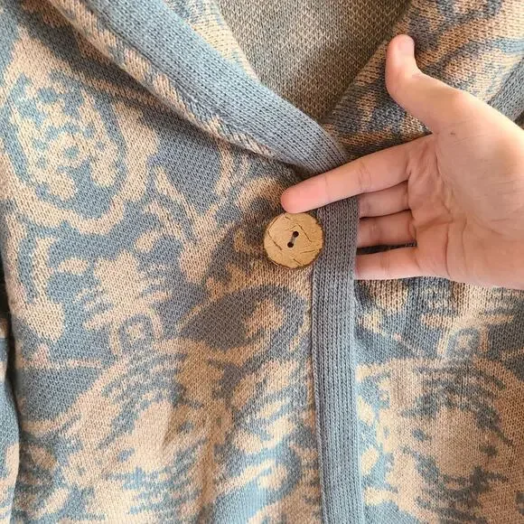 Soft Surroundings Coatigan Cardigan Sage Tapestry S Boho Fall Sweater Top Cozy - Picture 5 of 5